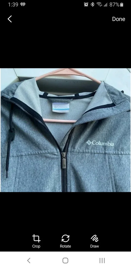 Columbia Grey Hooded Rain Jacket - Size medium image indicator(4)
