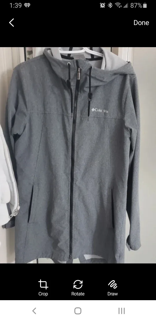 Columbia Grey Hooded Rain Jacket - Size medium image indicator(5)