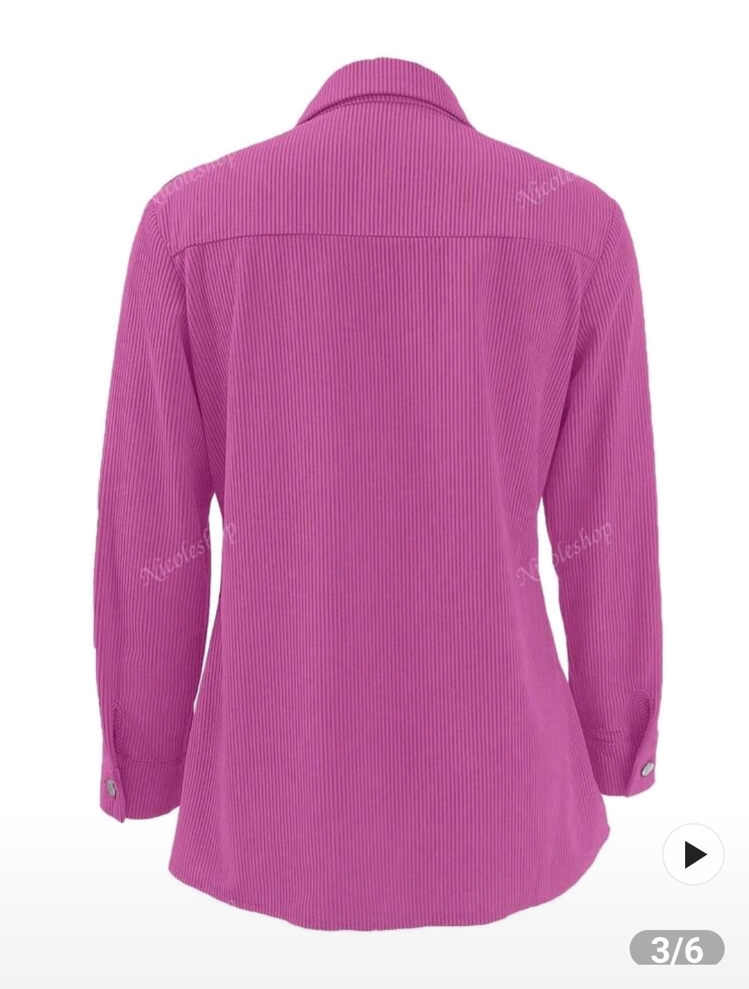 New Nicole Shop Pink Corduroy Button-Down Shirt - photo 3
