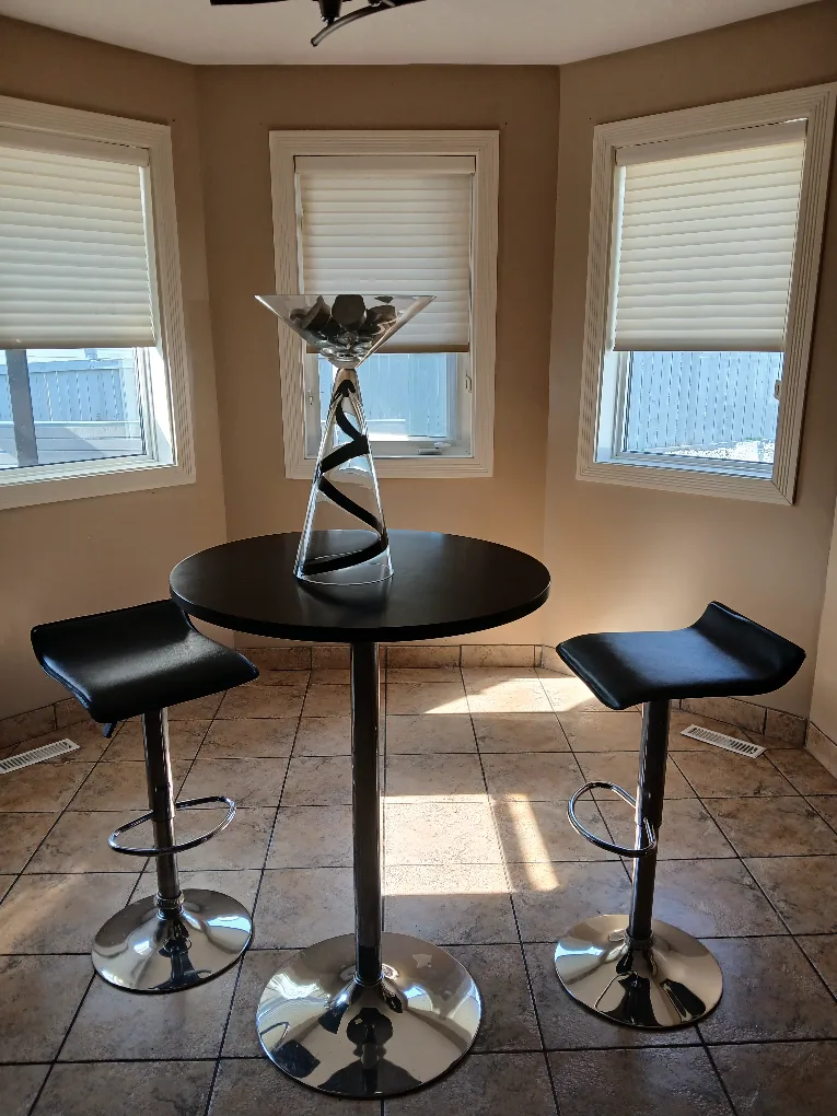 Bar table with two stools