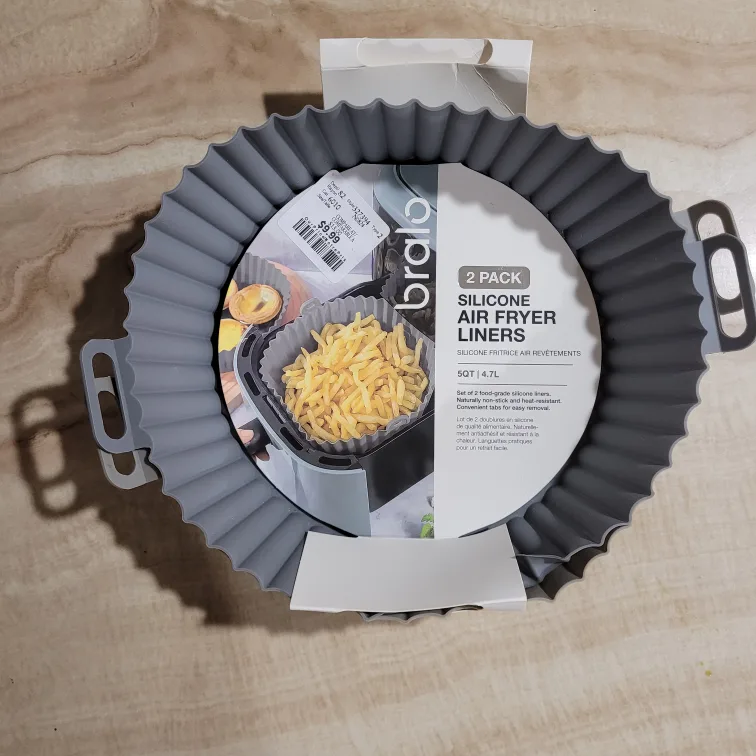 Bralo 2-Pack Silicone Air Fryer Liners, 5QT/4.7L thumbnail