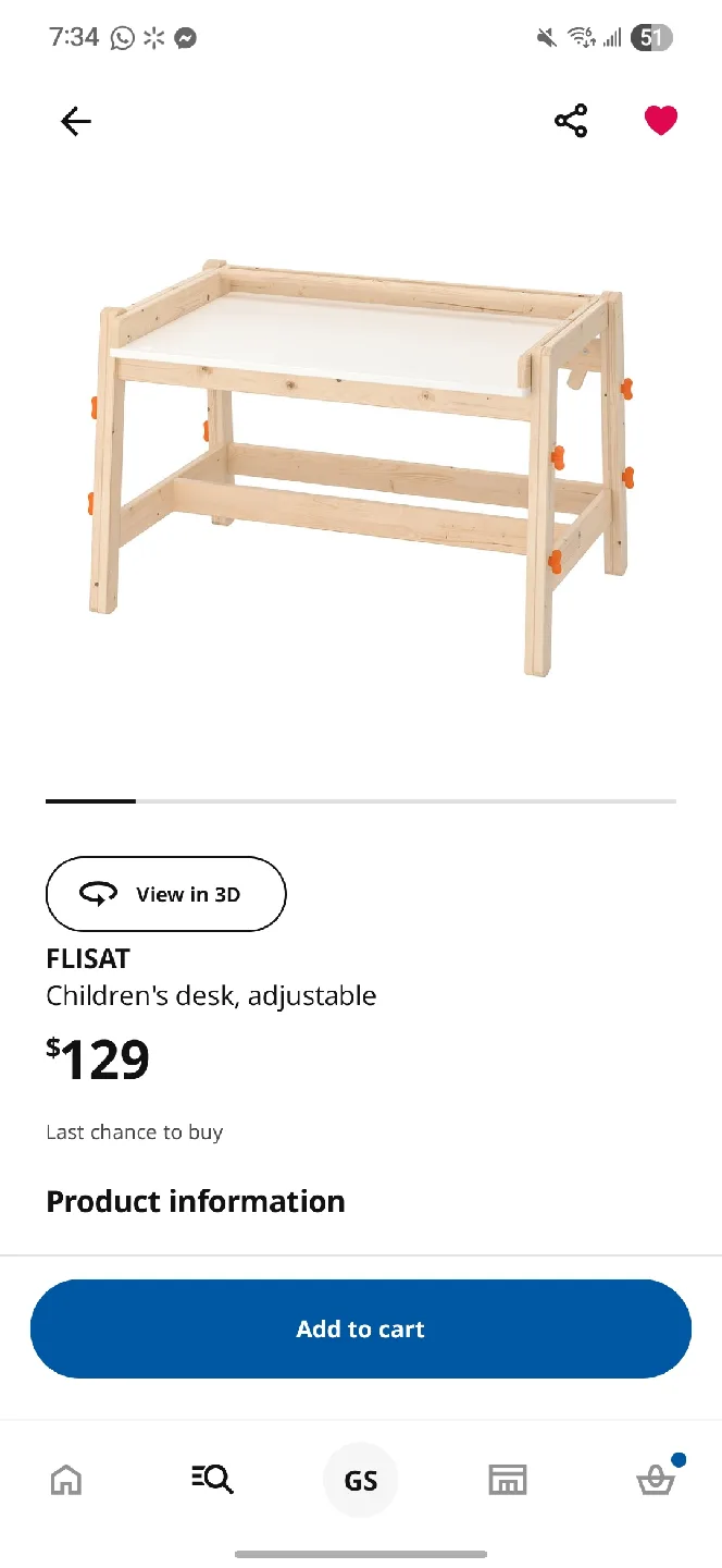 IKEA FLISAT Children's Adjustable Desk