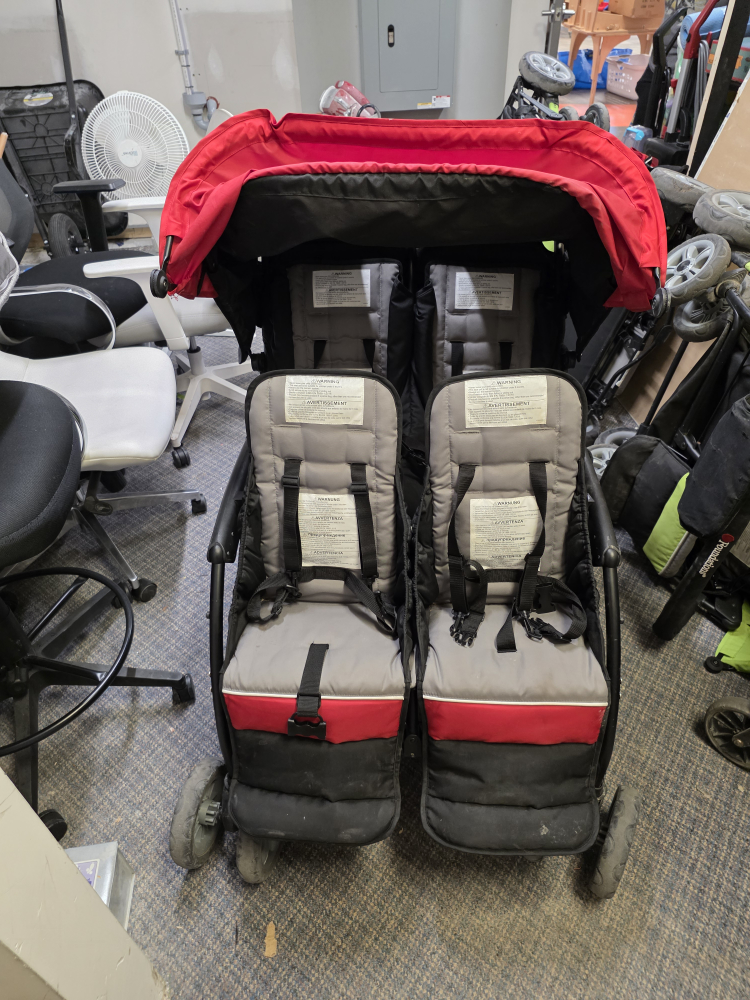 Revelo Double Stroller - Red & Black (4 kid Stoller)