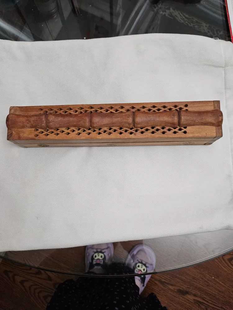 Wooden Box with Bamboo Design thumbnail