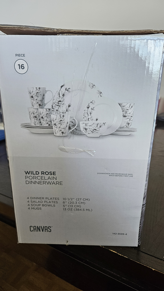 Canvas Wild Rose 16-Piece Porcelain Dinnerware Set - photo 2