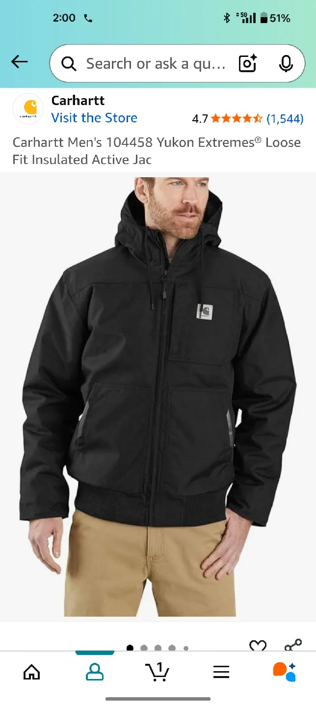 Carhartt 104458 Yukon Extremes Insulated Active Jac XXL thumbnail