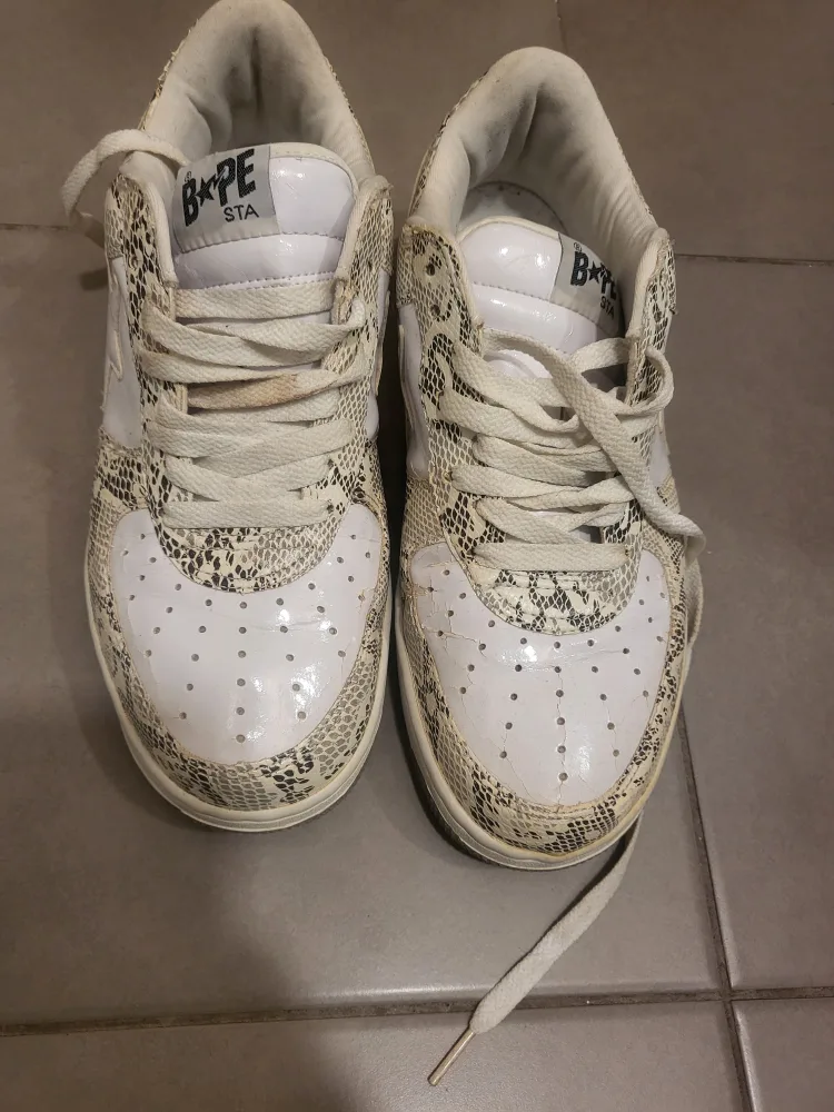 BAPE STA White Snakeskin Sneakers image indicator(3)