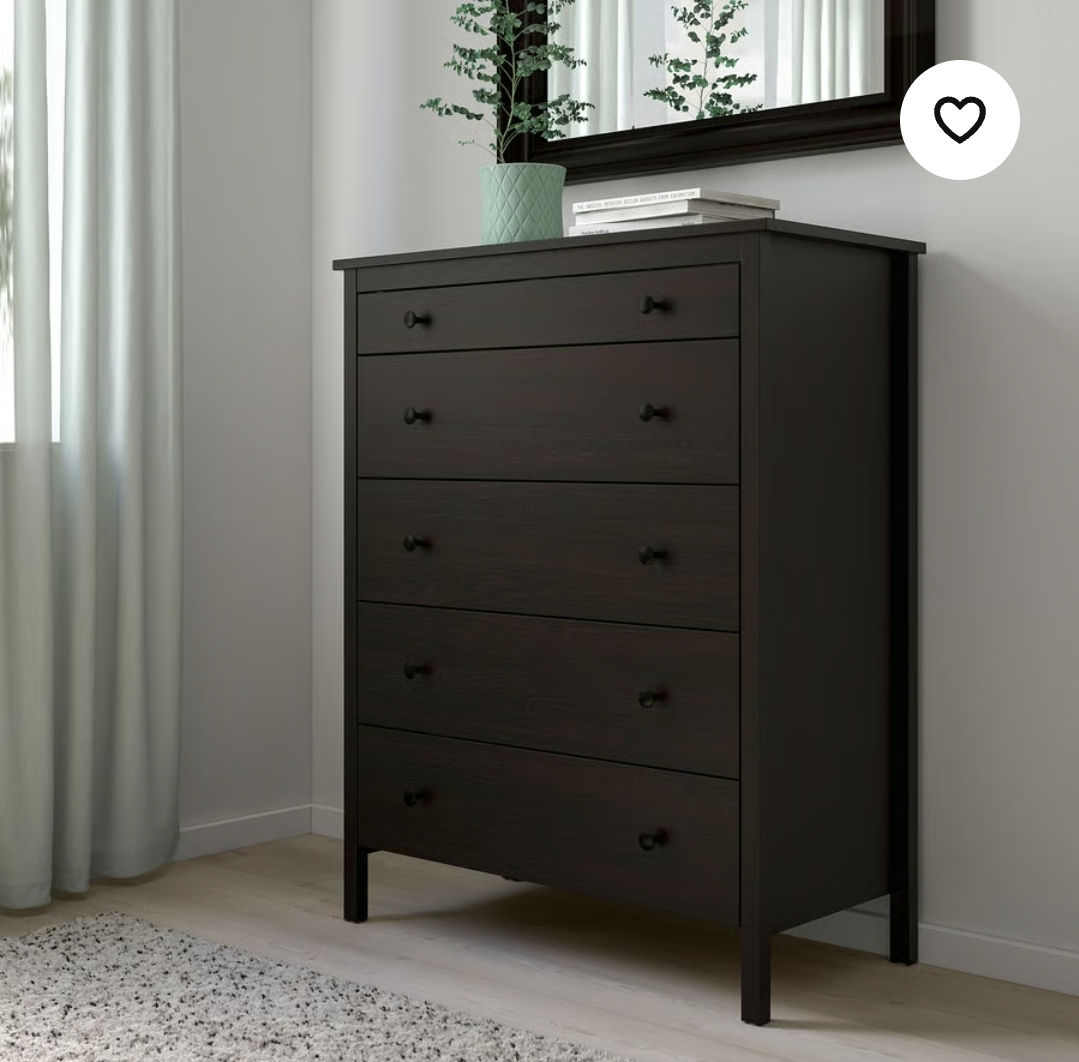IKEA Koppang 5-Drawer Chest, Black-Brown - photo 3