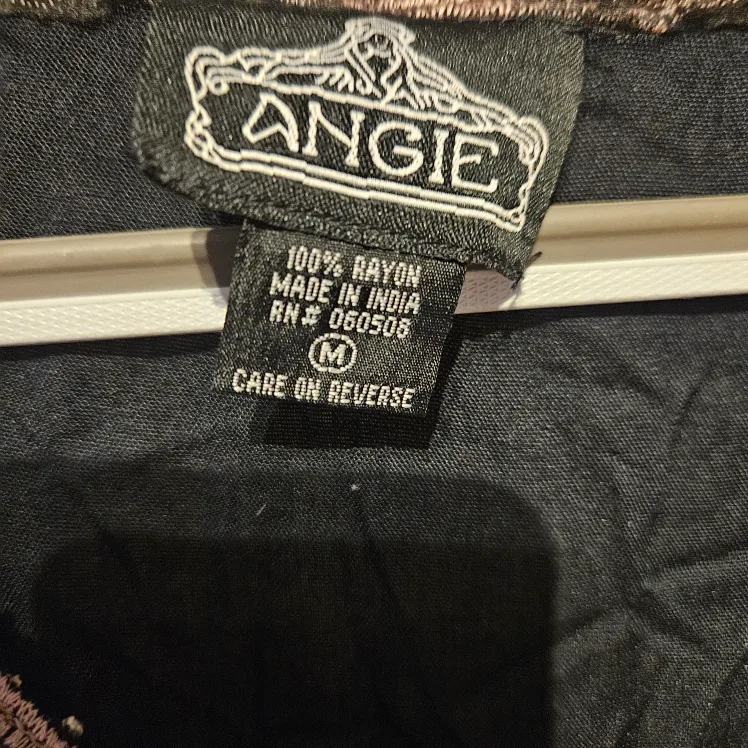 VTG 80s Angie Rayon  Bohemian India Black Dress image indicator(2)