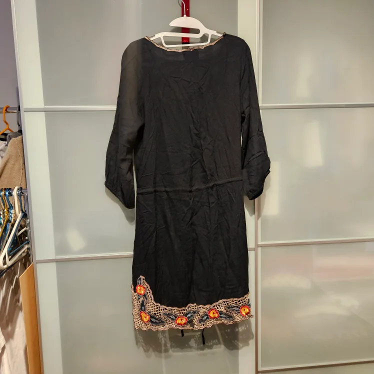 VTG 80s Angie Rayon  Bohemian India Black Dress image indicator(3)