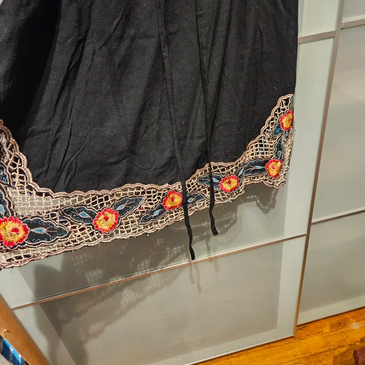 VTG 80s Angie Rayon  Bohemian India Black Dress image indicator(7)