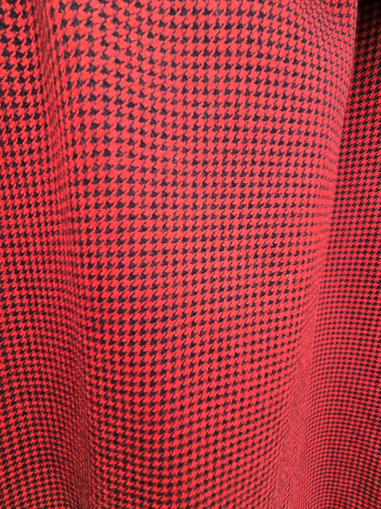 Women's Red Plaid 3-piece Wool Suit with Leather Trim image indicator(2)