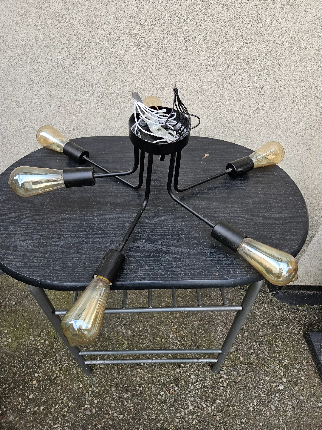 Black Sputnik Style Ceiling Light Fixture thumbnail