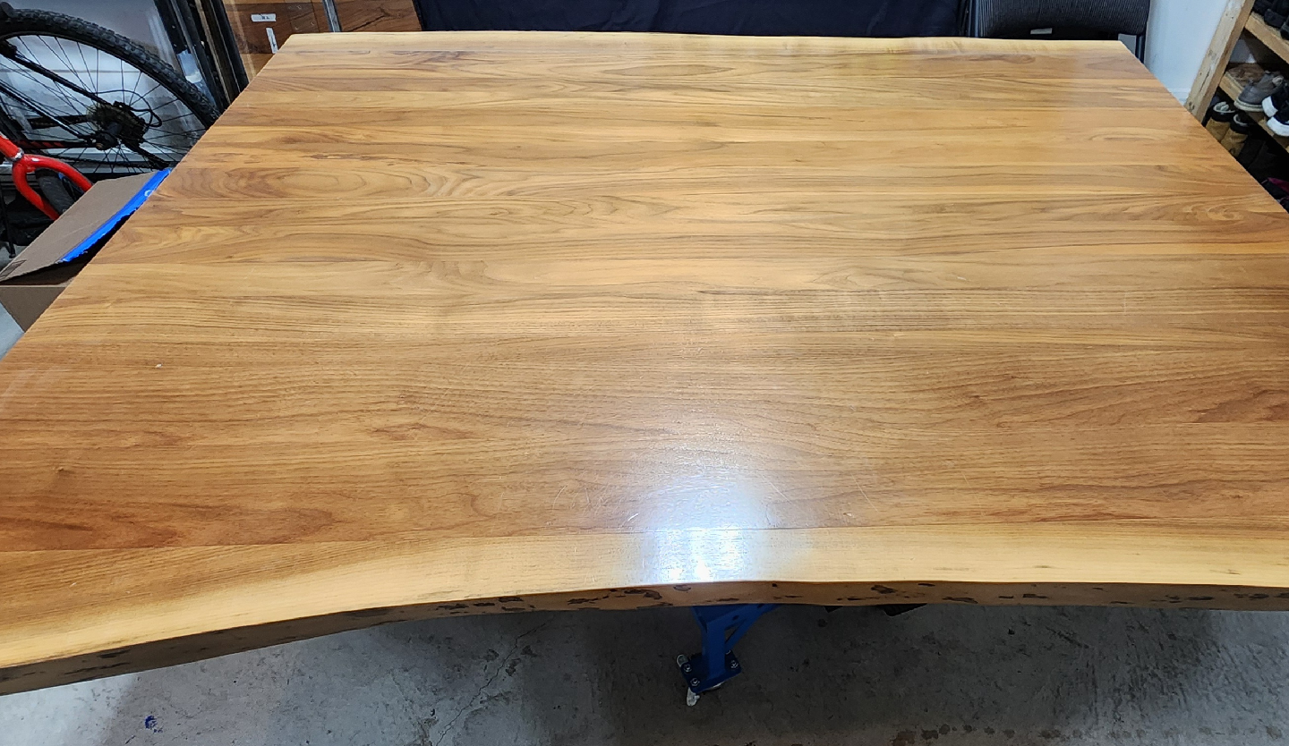 Live Edge Wood Slab Table with Metal Legs - photo 2