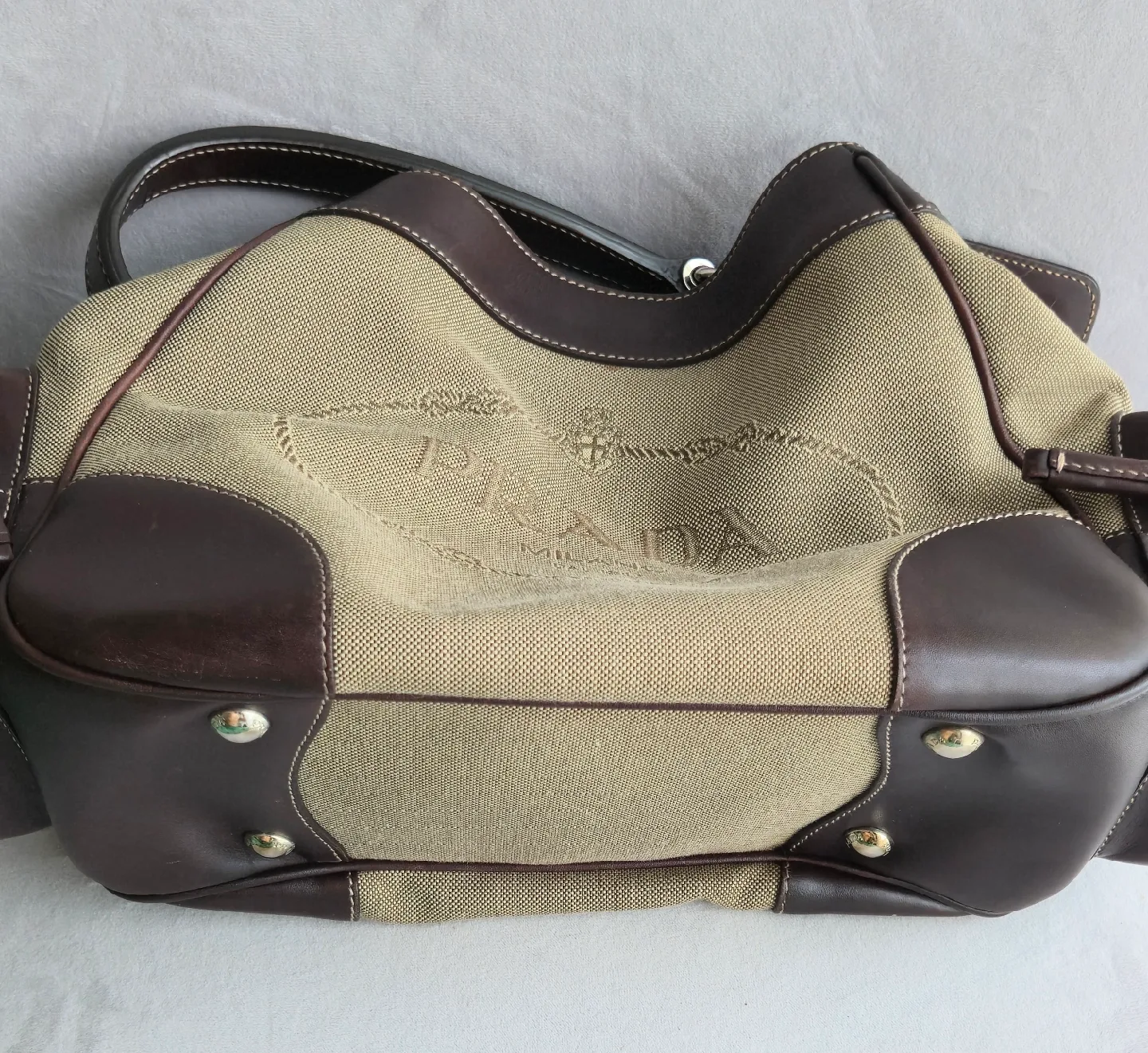 PRADA Canapa Logo Jacquard Handbag image indicator(4)