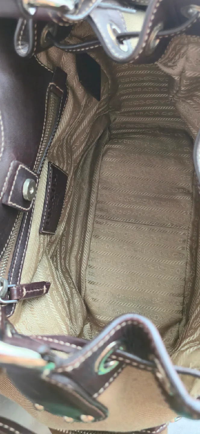 PRADA Canapa Logo Jacquard Handbag image indicator(5)