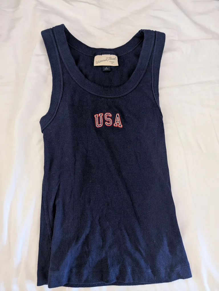 Universal Thread Navy USA Tank Top - Size S thumbnail