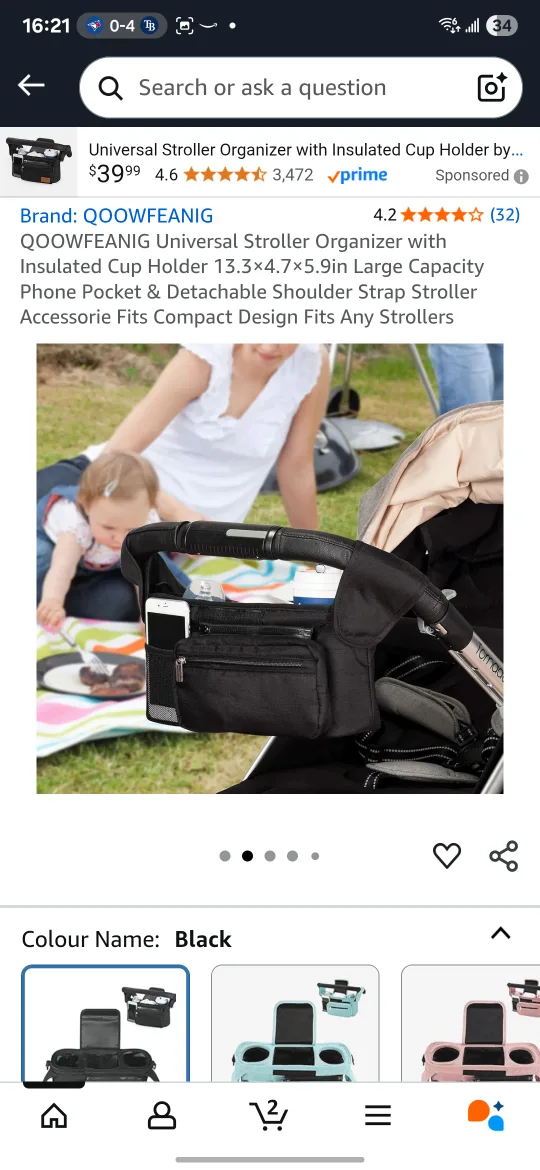 Stroller Organizer - Black thumbnail