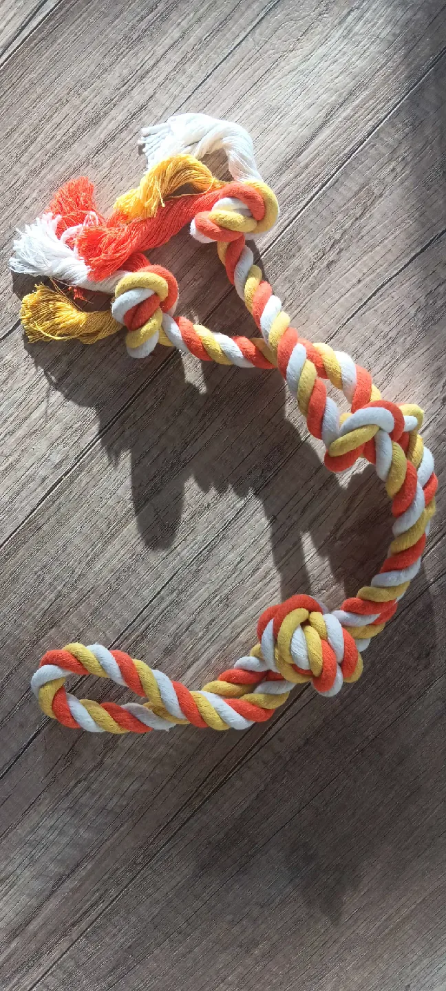 Dog Rope Toy - Orange, Yellow, White thumbnail