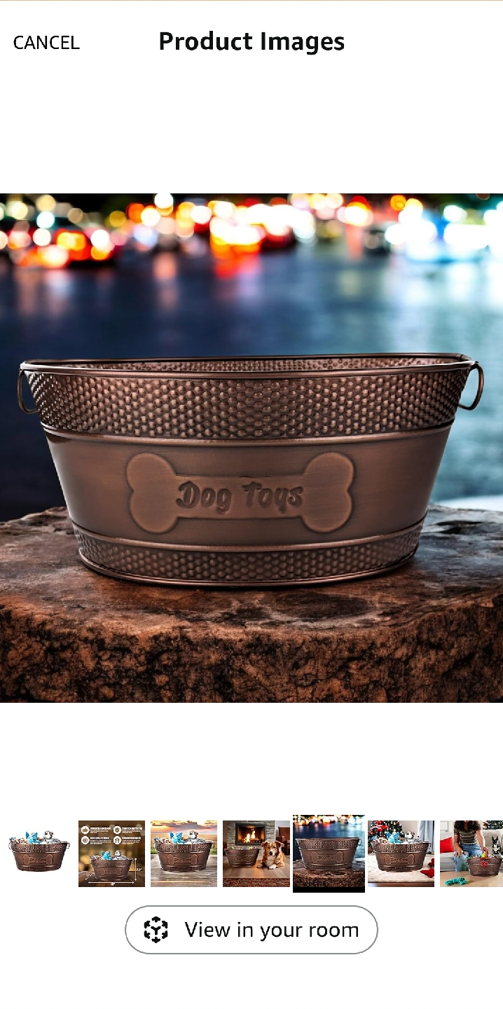 Dog Toy Storage Bin - Bronze Finish - photo 2