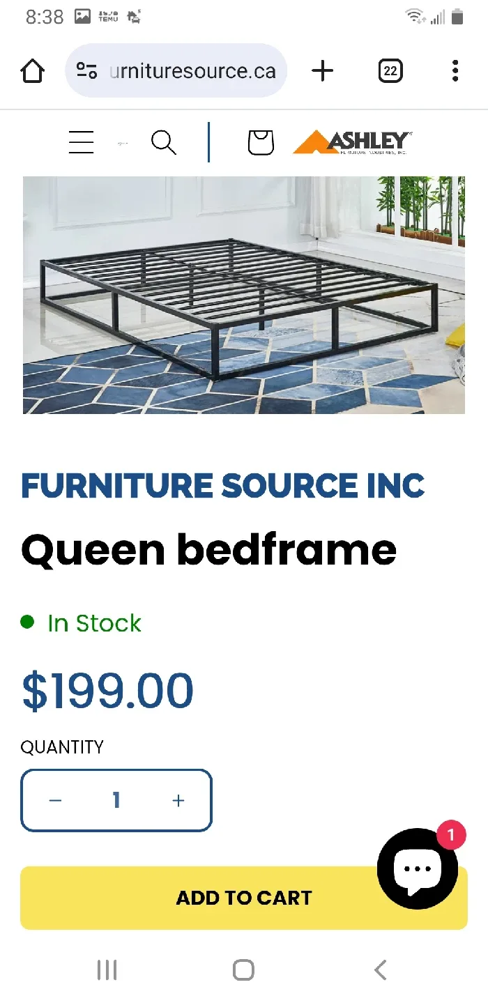 Queen Bedframe - Furniture Source Inc. 🥕 thumbnail