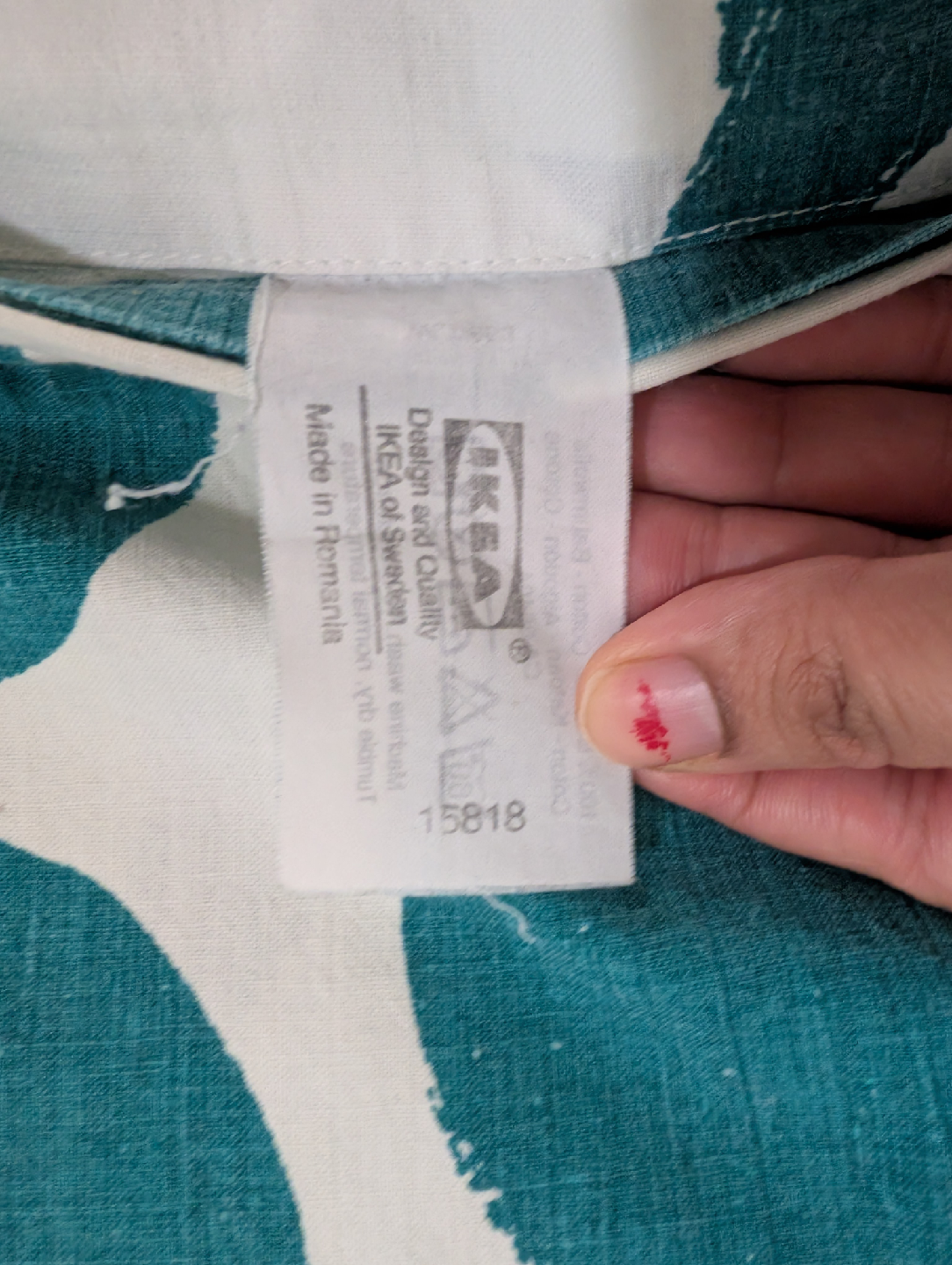 IKEA Green/White Patterned Throw Blanket cover - photo 2