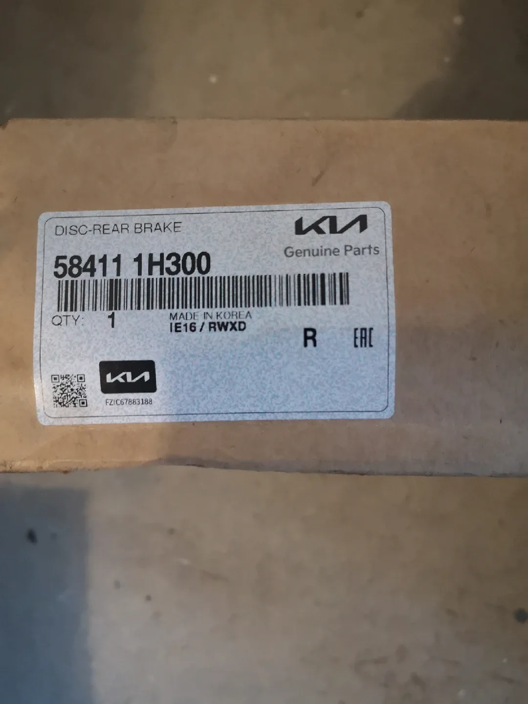 Kia Genuine Parts - Disc Rear Brake 58411 1H300 image indicator(2)