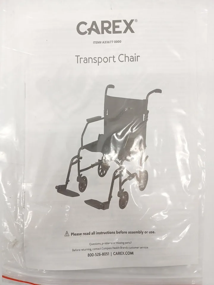 CAREX FOLDABLE TRANSPORT WHEELCHAIR With Removeable Footrests - image indicator(7)