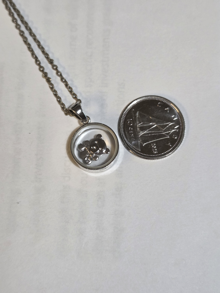 Silver  Bear Pendant Necklace - photo 2