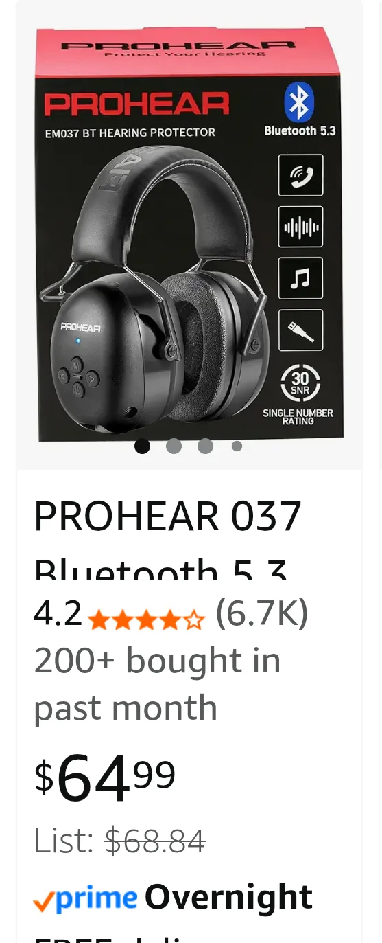 PROHEAR EM037 BT Hearing Protector -  New! image indicator(3)