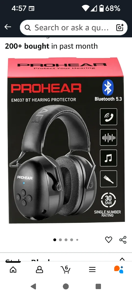 PROHEAR EM037 BT Hearing Protector -  New! thumbnail