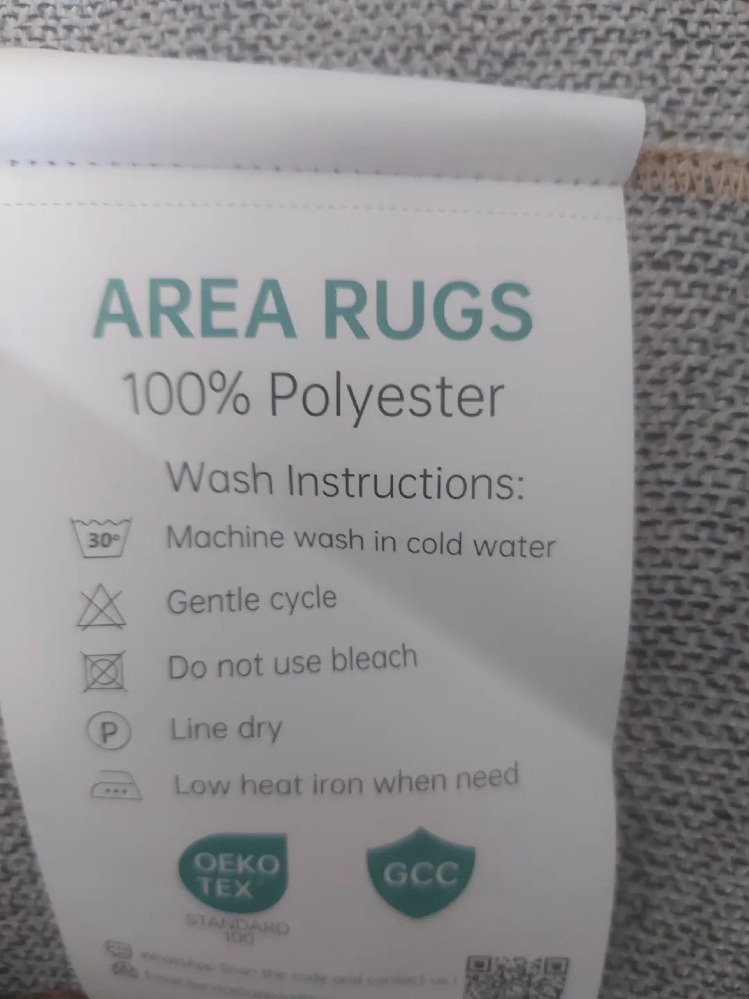 Area Rug washable Beige/Grey 6ft ×9ft brand new image indicator(6)