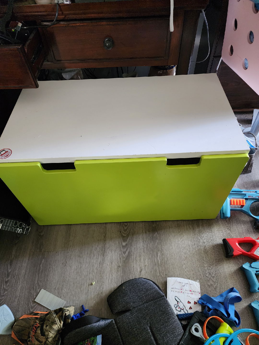 IKEA Trofast Toy Storage Box - Green/White