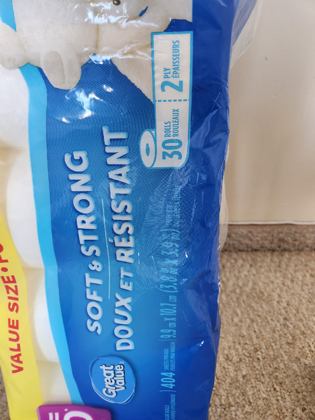 Great Value 2-Ply Toilet Paper - 30 Rolls