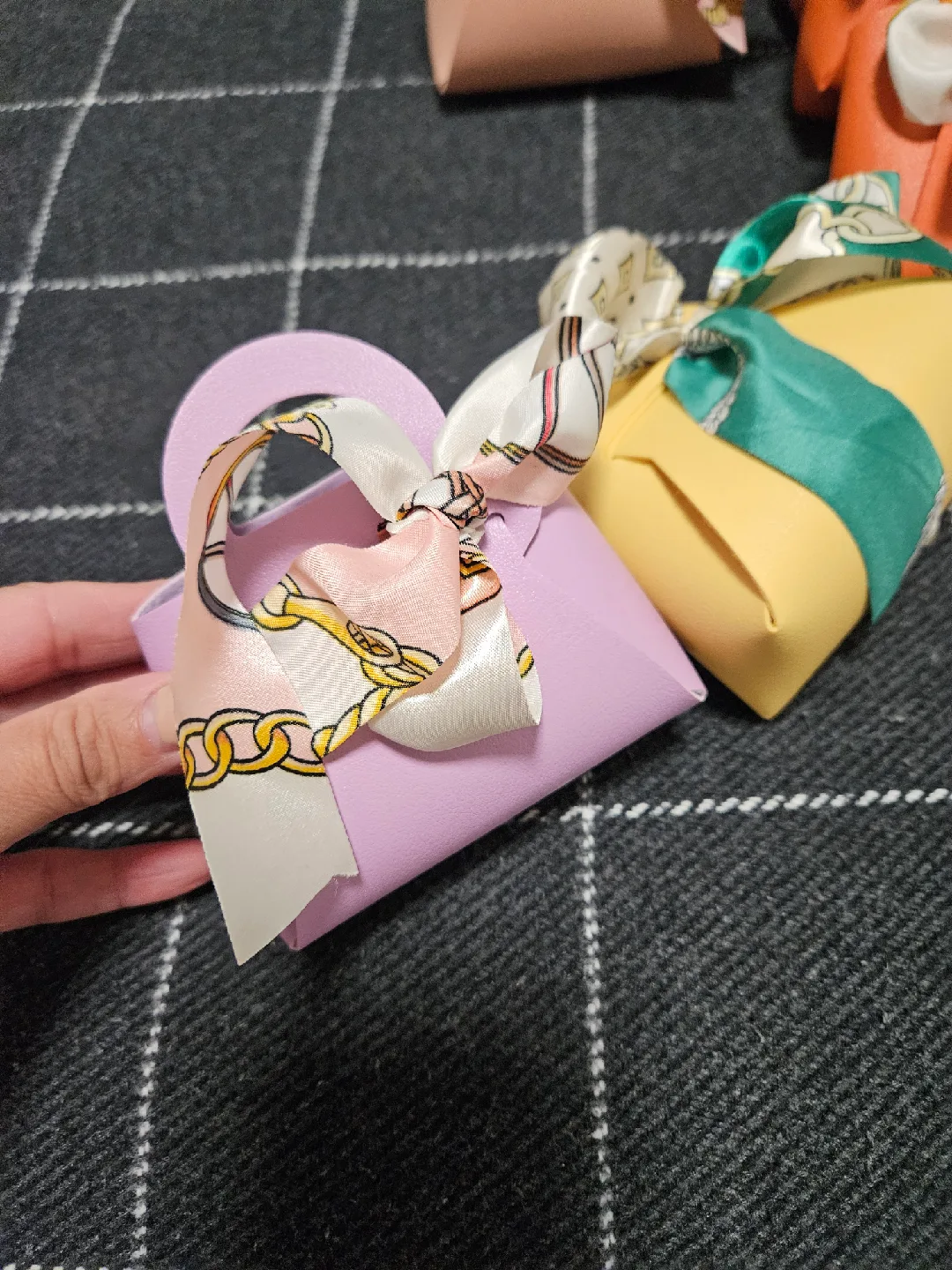 Miniature Decorative Gift Bag with Scarf Accent image indicator(2)