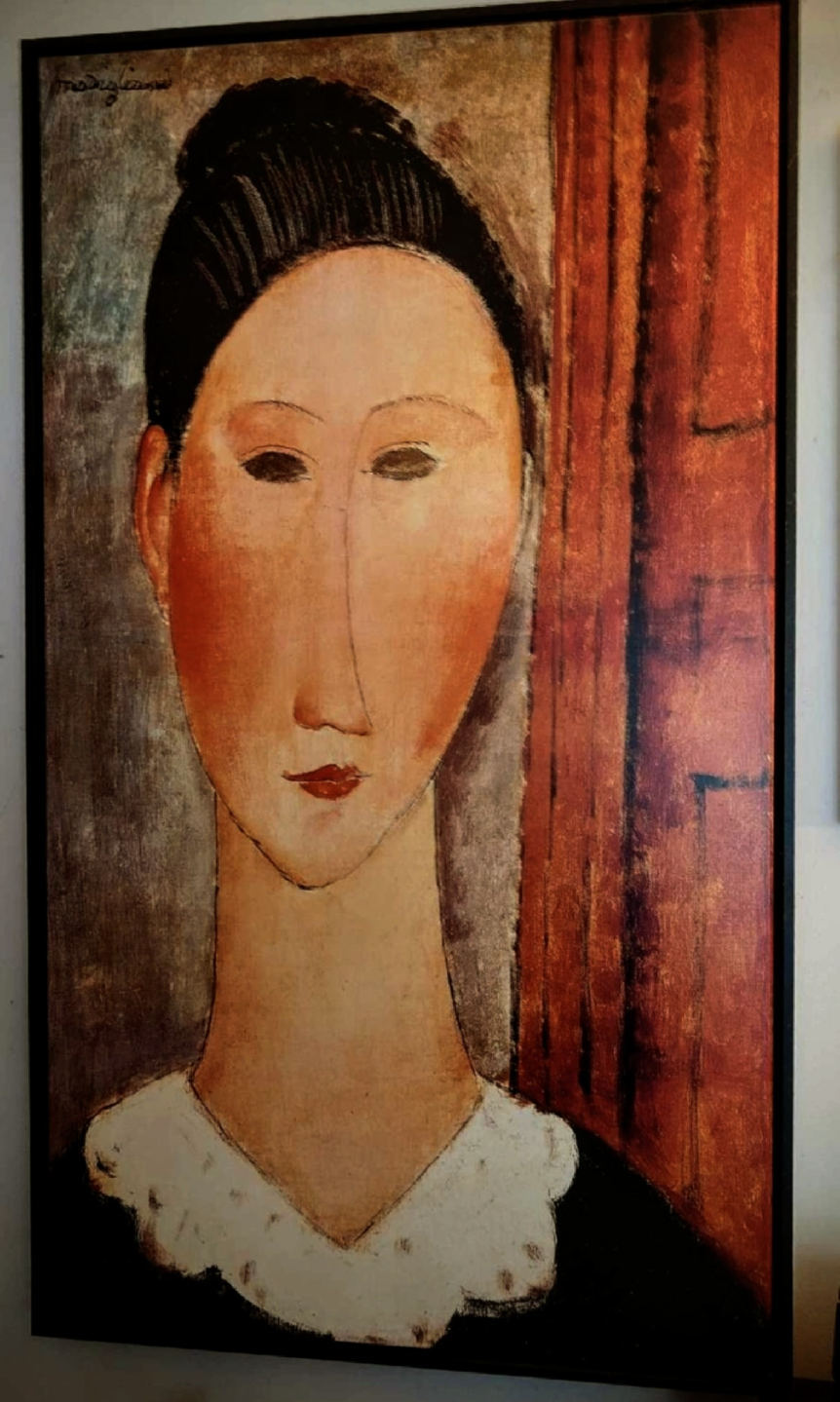 Amedeo Modigliani, Testa di Ragazza. Framed print on canvas.