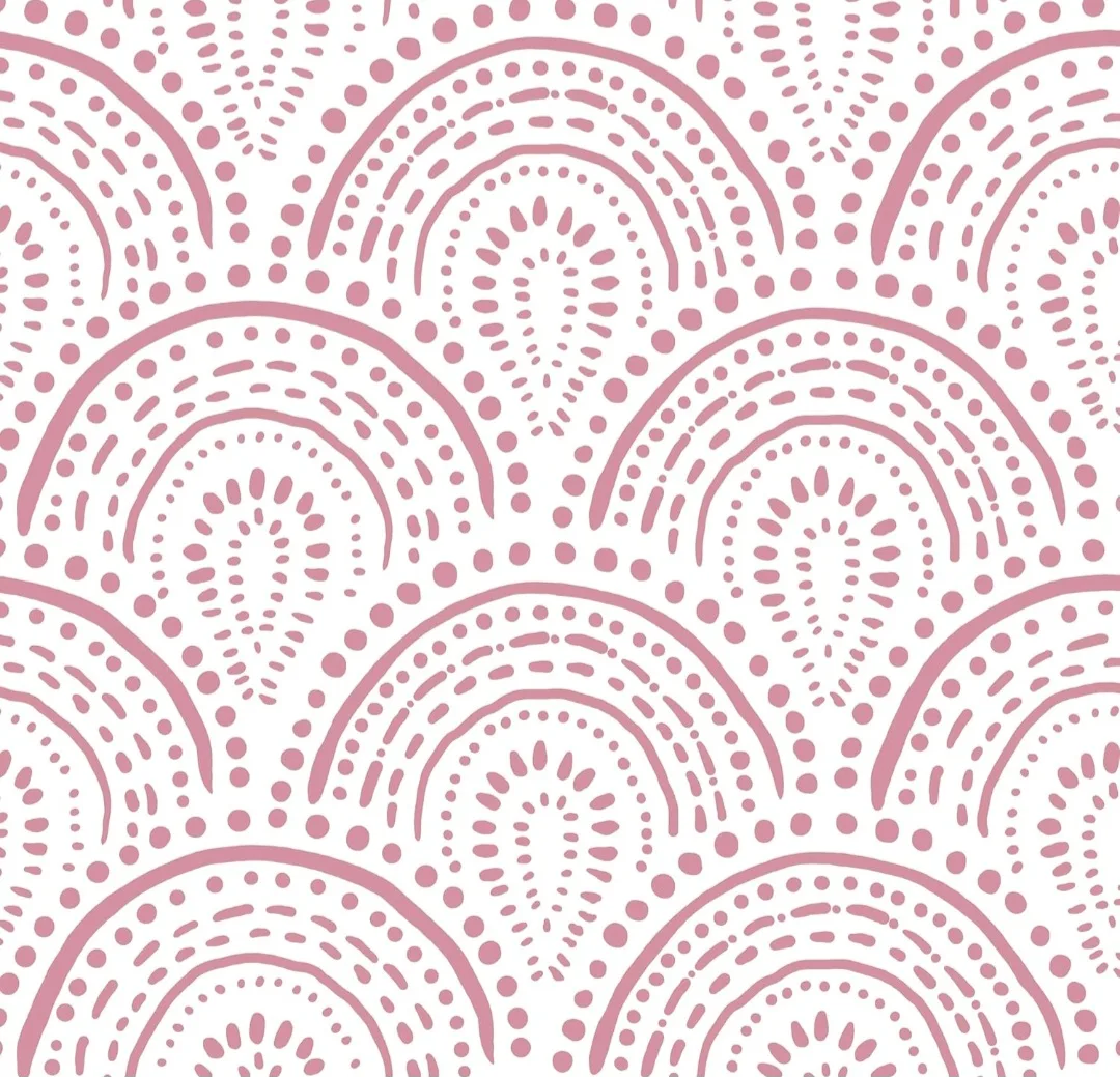 Pink & White Patterned Peel and Stick Vinyl Wallpaper - New thumbnail