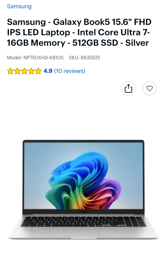 (New and sealed) Samsung Galaxy Book5 15.6" FHD Laptop