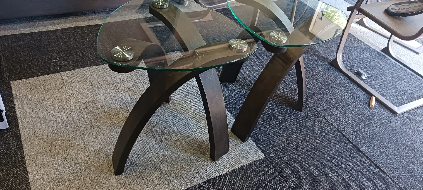 Pair of Glass Top Accent Tables image indicator(2)