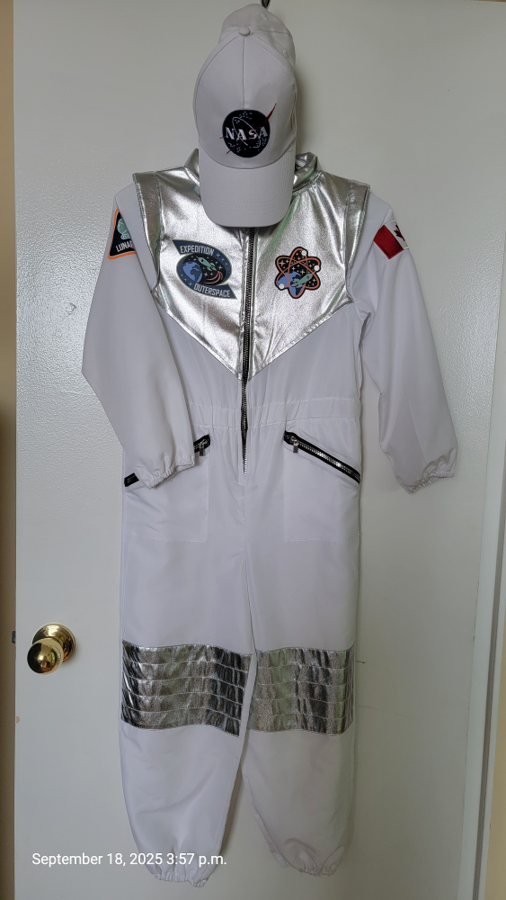 NASA Astronaut Costume with Hat size 8-9
