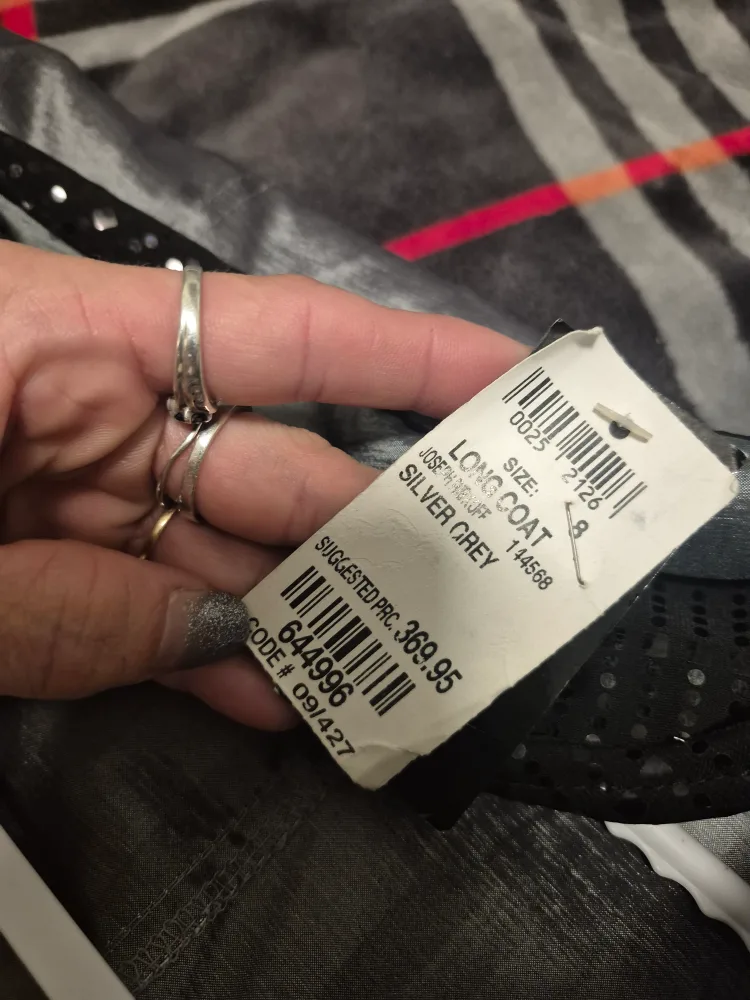 Joseph Ribkoff Silver Grey Long Coat Size 8 image indicator(3)