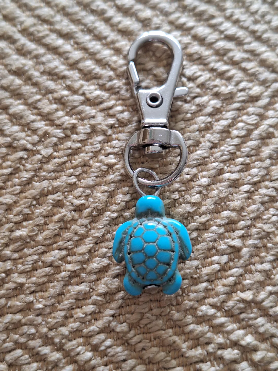 Turquoise stone Blue Turtle Charm Clip-On thumbnail