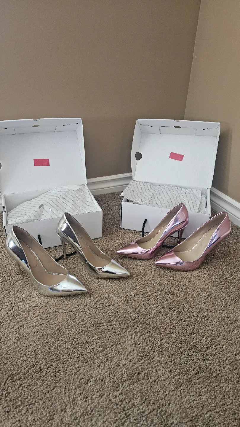 ALDO Silver High Heels, Size 6.5 thumbnail