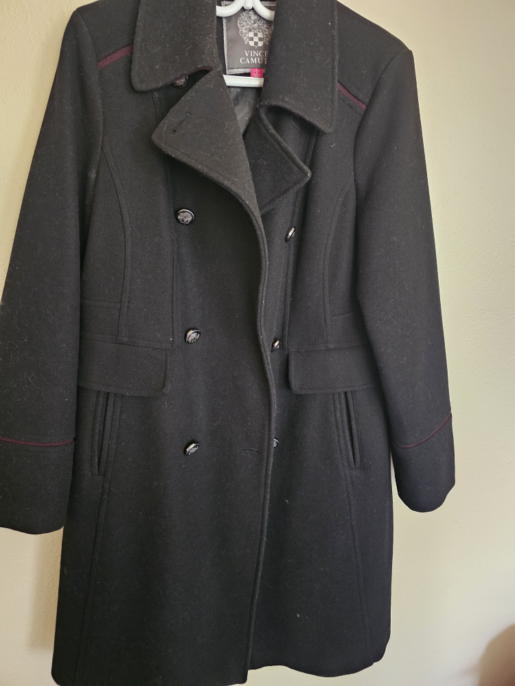 Vince Camuto Black Wool Blend Coat - Size L