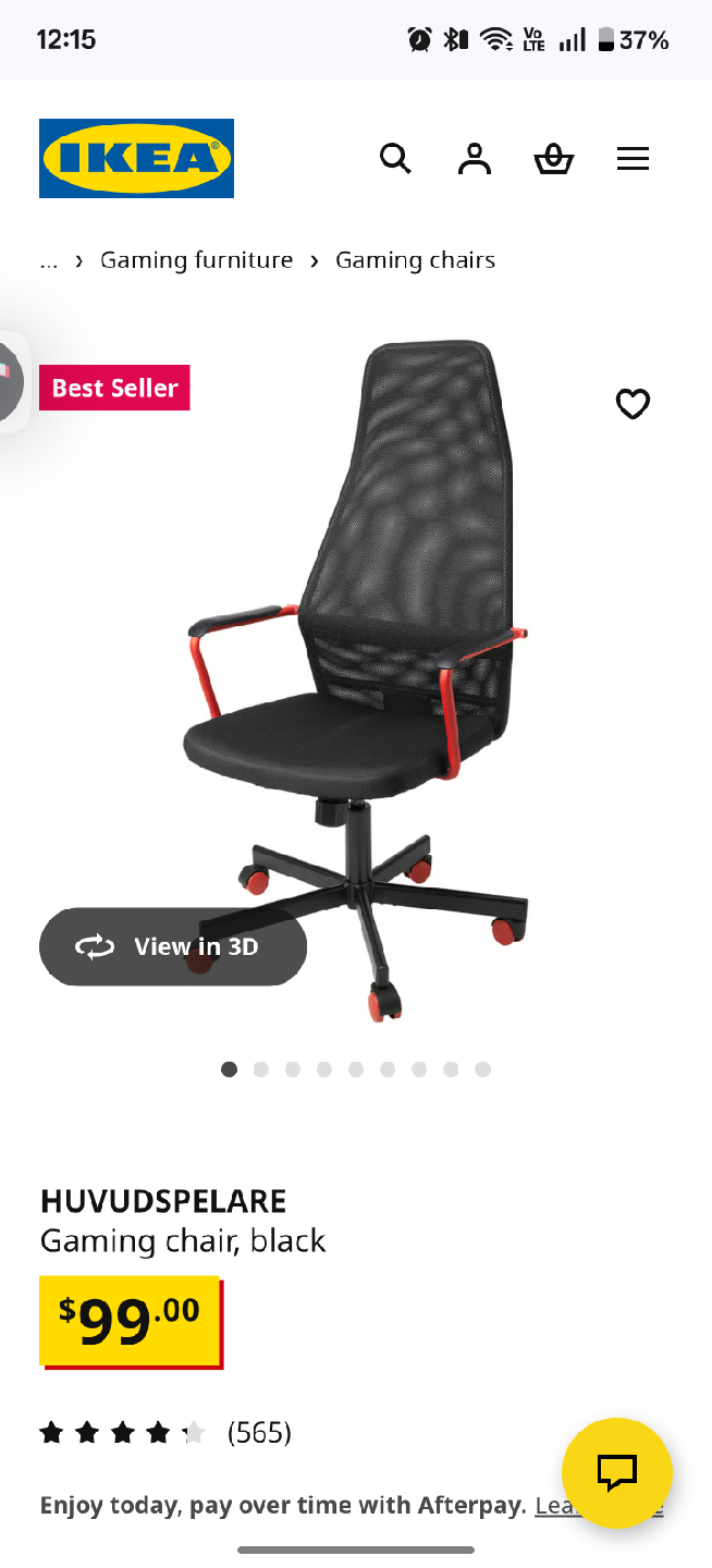 IKEA HUVUDSPELARE Gaming Chair - Black - photo 4