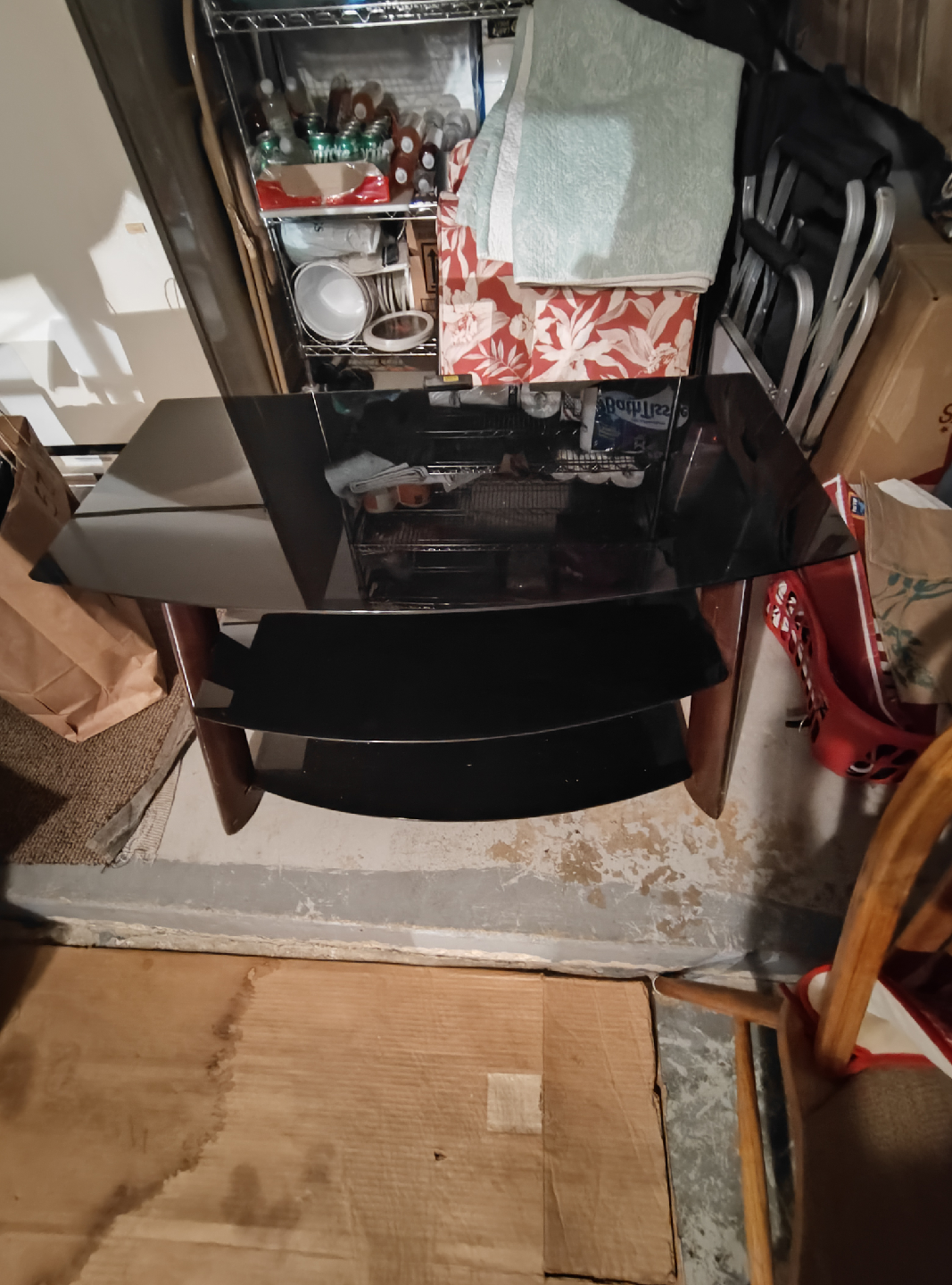 Black Glass TV Stand