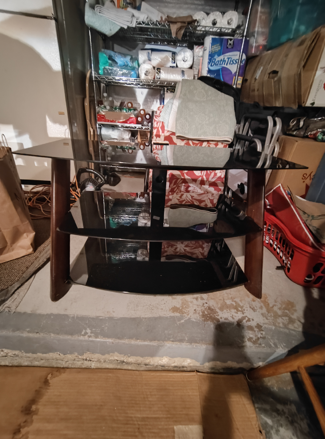 Black Glass TV Stand - photo 2