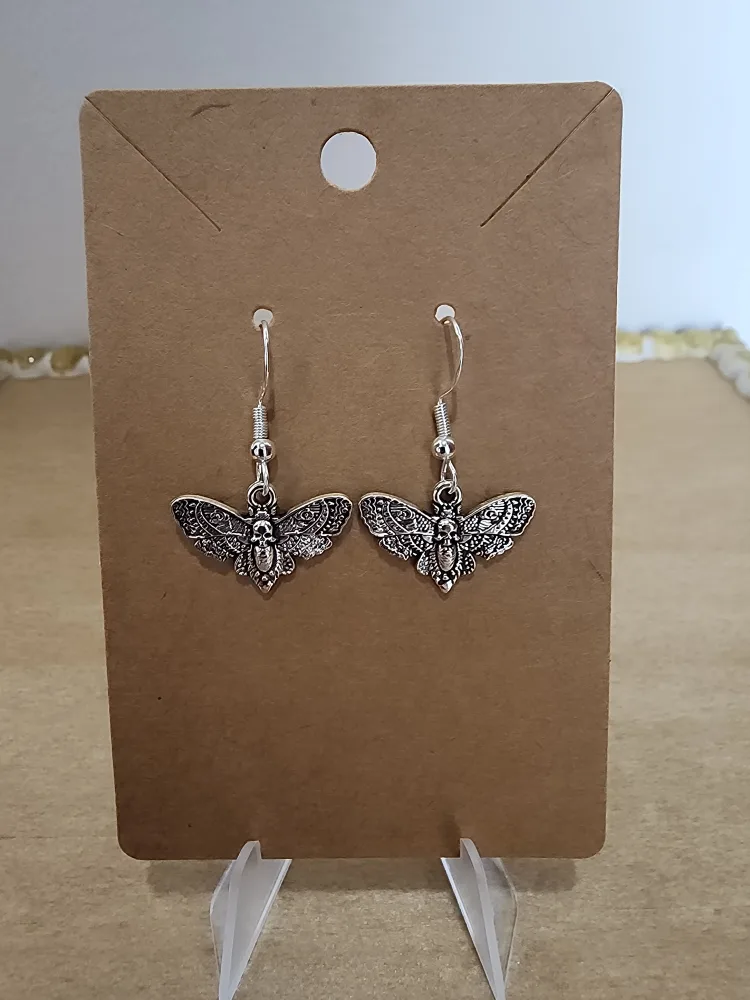 Handmade Butterfly Moth Dangle Earrings image indicator(3)