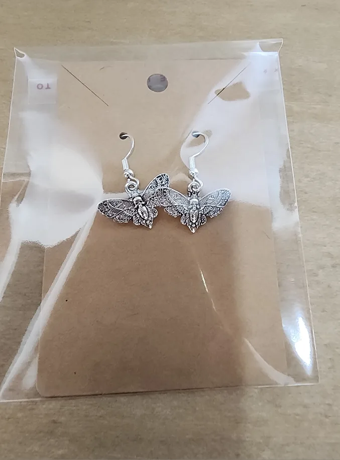 Handmade Butterfly Moth Dangle Earrings image indicator(5)
