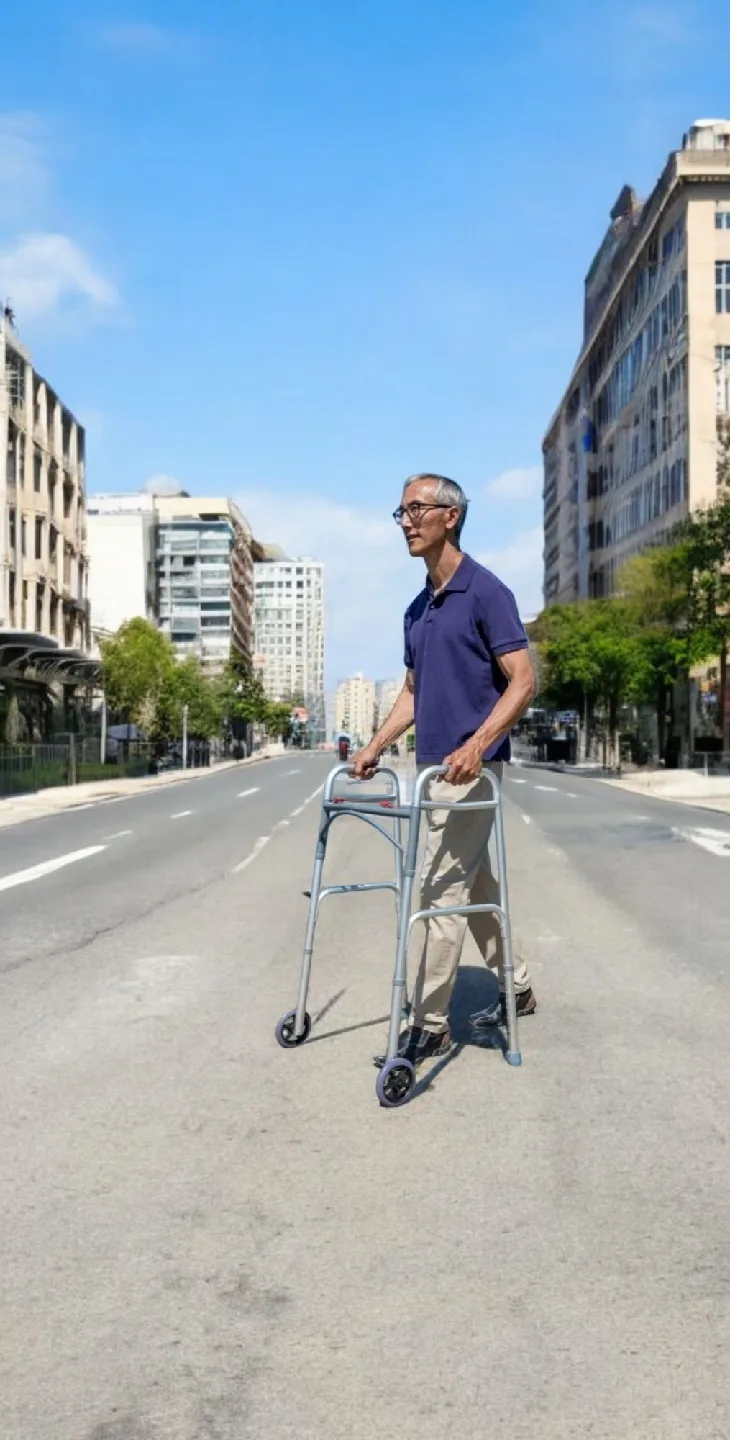 Deluxe Two Button Folding Walker with 5" Wheels image indicator(2)